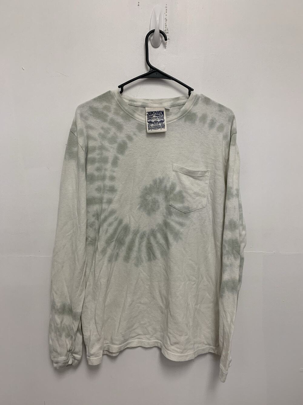 Jungmaven Hemp Swirl Baja Desert Khaki Long Sleeved Shirt Size Medium